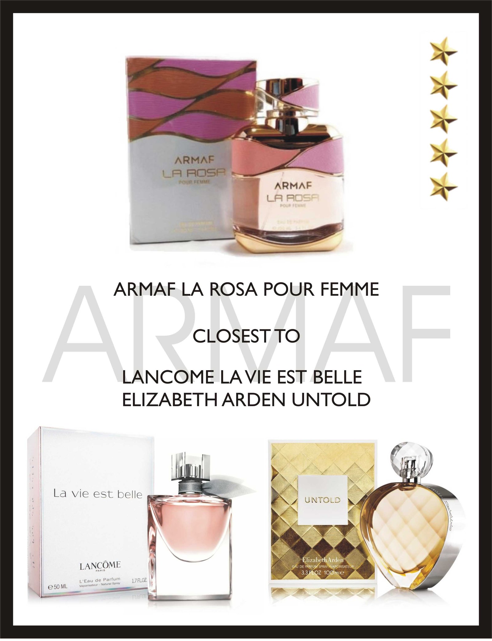 armaf-la-rosa-lancome-la-vie-est-belle-elizabeth-arden-untold